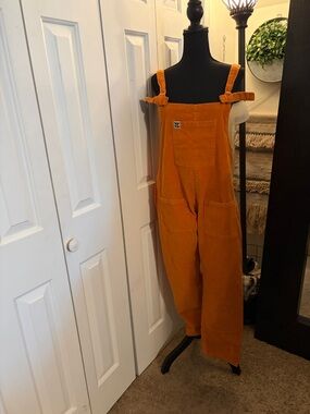 Lucy & Yak Orange Corduroy Dungarees Overalls